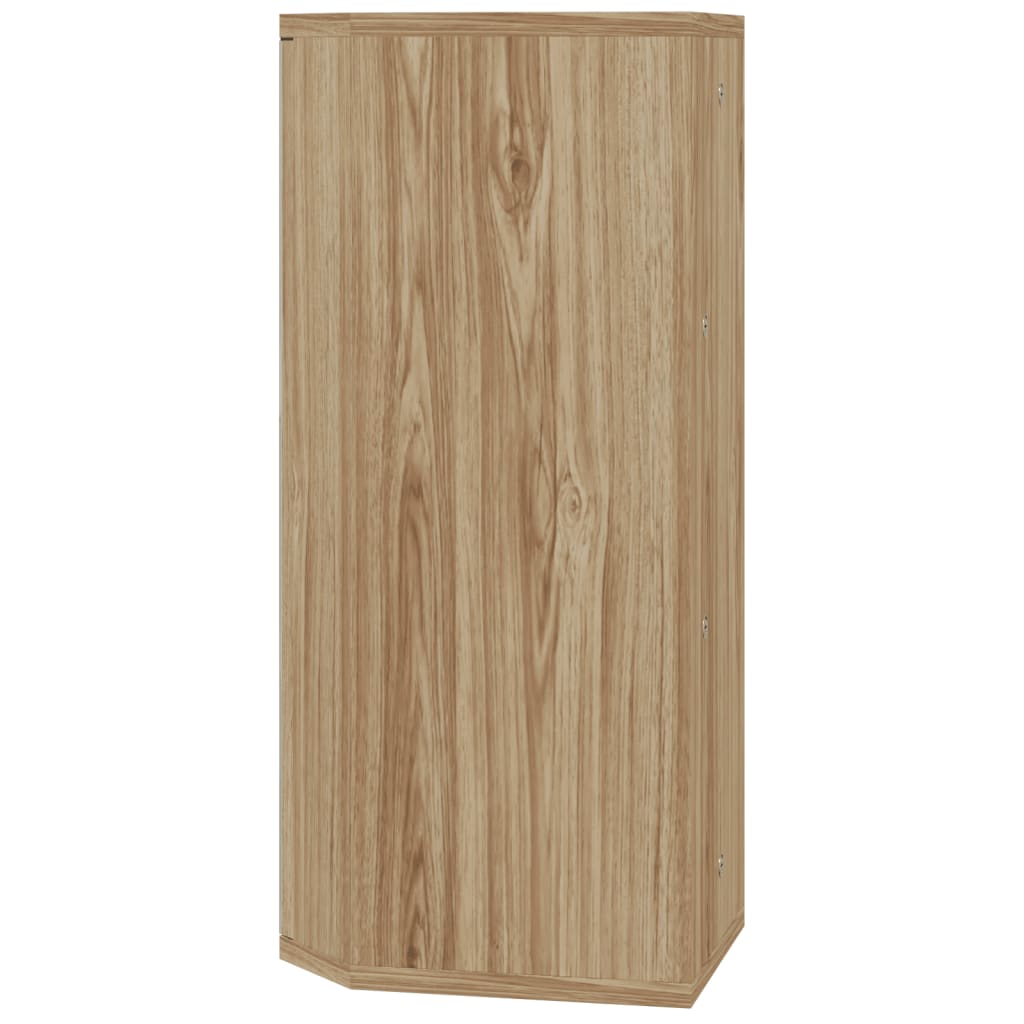 Corner Mirror Cabinet Oak Effect 30 x 24 x 60 cm