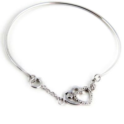 [K9586] - White 'Love'' Silver Bracelet