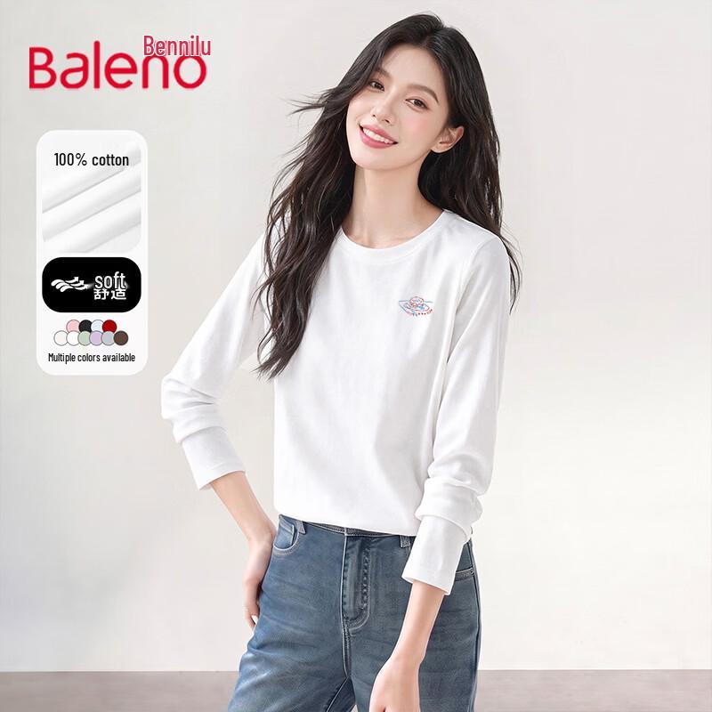 Baleno Women's Casual Pure Cotton Long Sleeve T-Shirt
