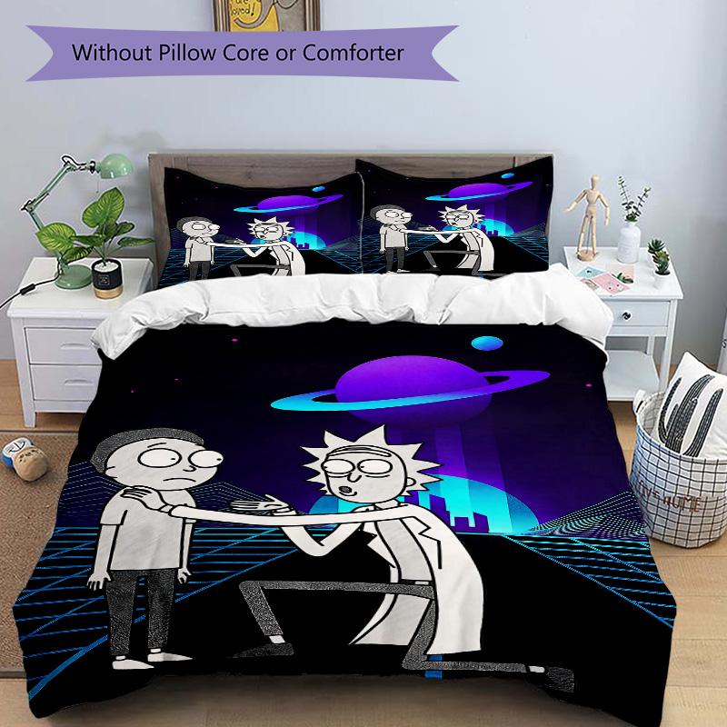 Space Adventure Friendship Print 3Pcs Bedding Setduvet Cover With 2 Bedropillowcase Home Birthday Gift