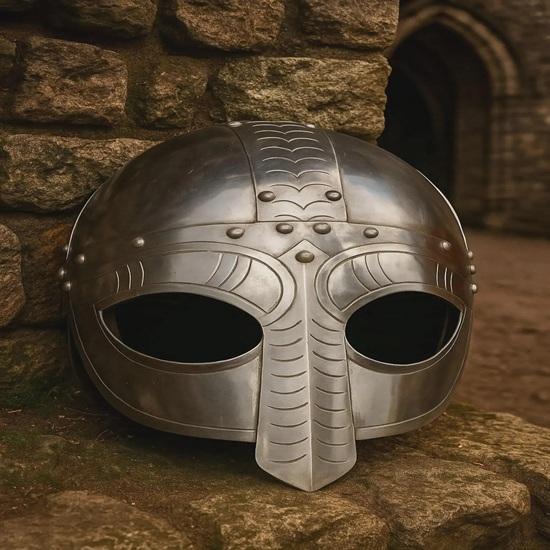 

Шлем викинга Средневековый шлем норвежского воина Ручной работы Стальной LARP Косплей Костюм Доспехи Реплика шлема викинга Подарок
