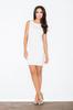 Klassisches Midi-Kleid - Figurbetontes Elegantes Kleid - Weißes Kleid M079 Größe L