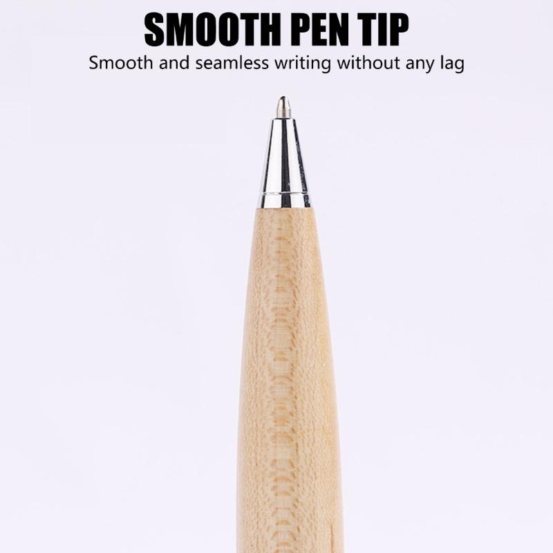 Business Singing Pen Wood Ballpoint Pen with Metal Pen Clip 0.7mm Medium Point For Men Women Office Writing Supplies