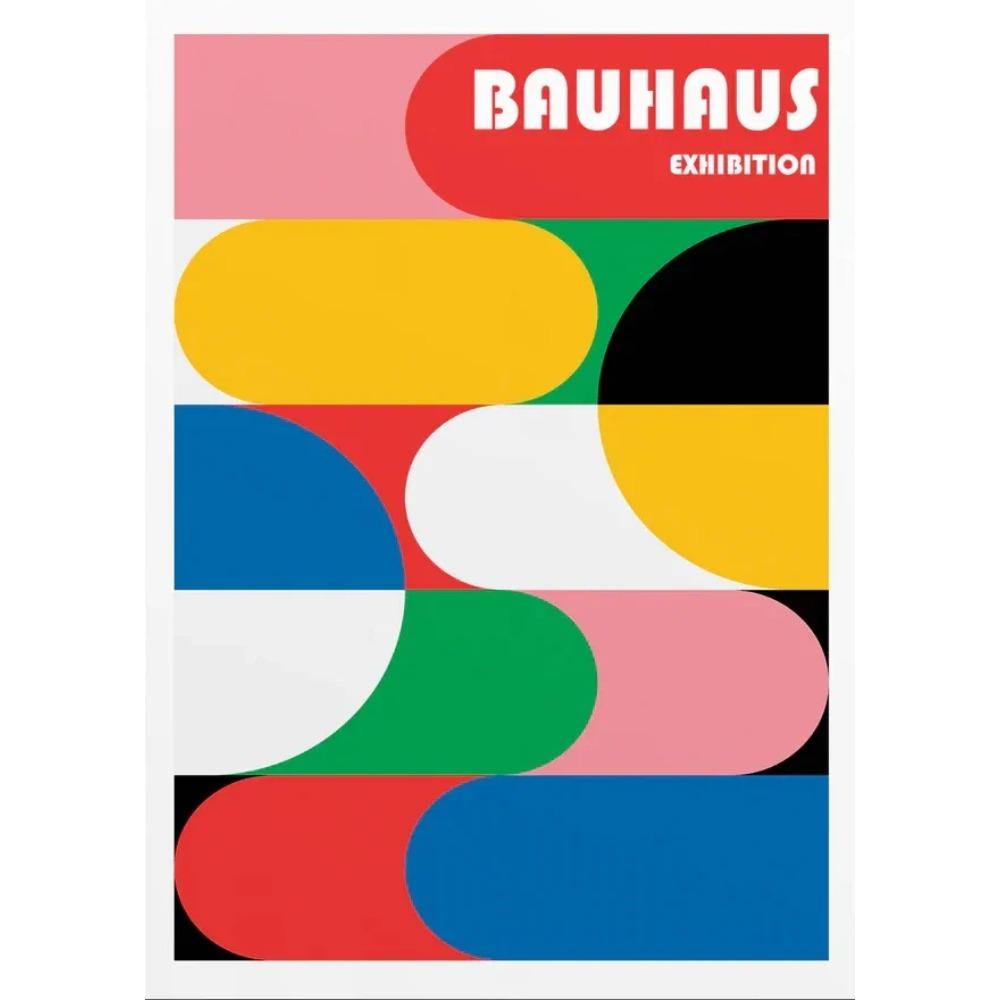 Minimalist Bauhaus Eyes Canvas Print Mid Century Bauhaus Music Vinyl Geometric Wall Art Poster for Modern Living Room Home Decor