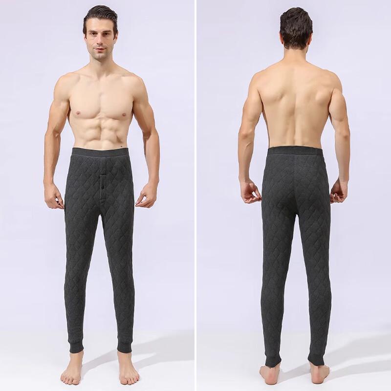 Men's Thickened Plaid Thermal Pants with Lamb Fleece Lining