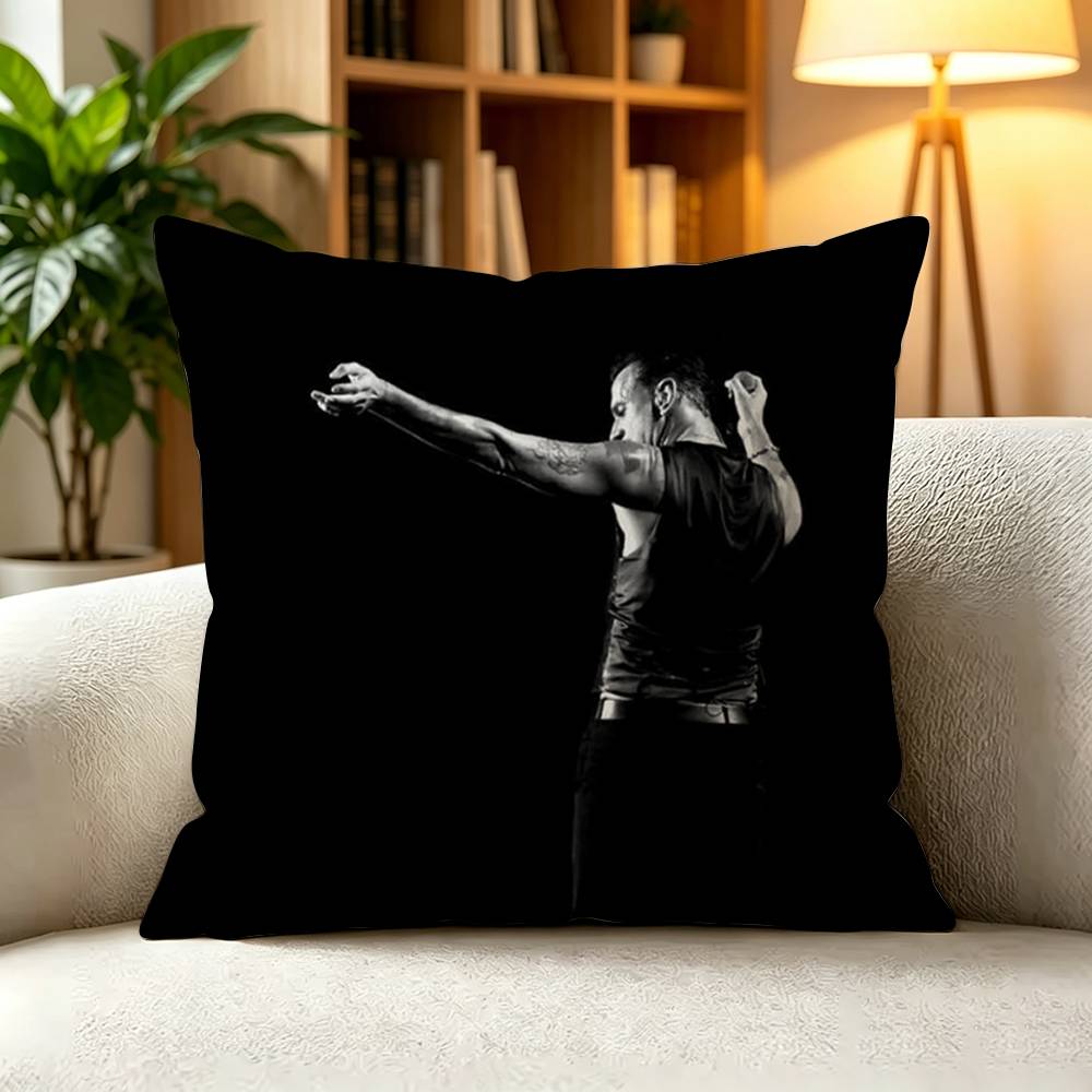 D-Depeche Mode Synth Pop Rock Band Retro Square Double-Sided printed Pillow Case Bedroom Bedside Pillow Sofa Cushion Cover
