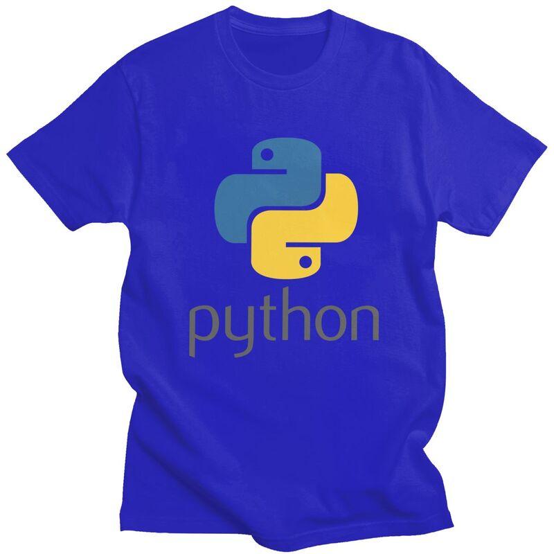 Custom Programmer Python Symbol T Shirt Men Short Sleeve Computer Developer Programming Coder Tee Tops Oversized Tshirts Merch