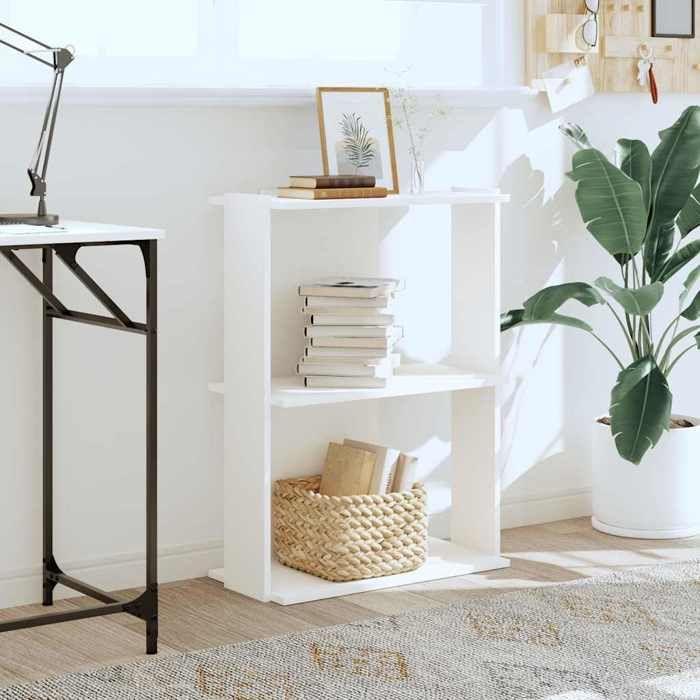 VidaXL 3-Tier Bookcase White 60x30x80 Cm Engineered Wood, Shelf, Bookshelf, Storage Shelf, 860256