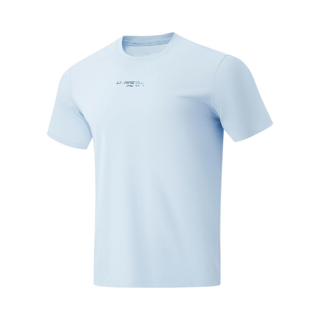 Li-Ning Comfortable Versatile Breathable Short Sleeve T-Shirt Men Tops Cloud-Blue ATSU023-8