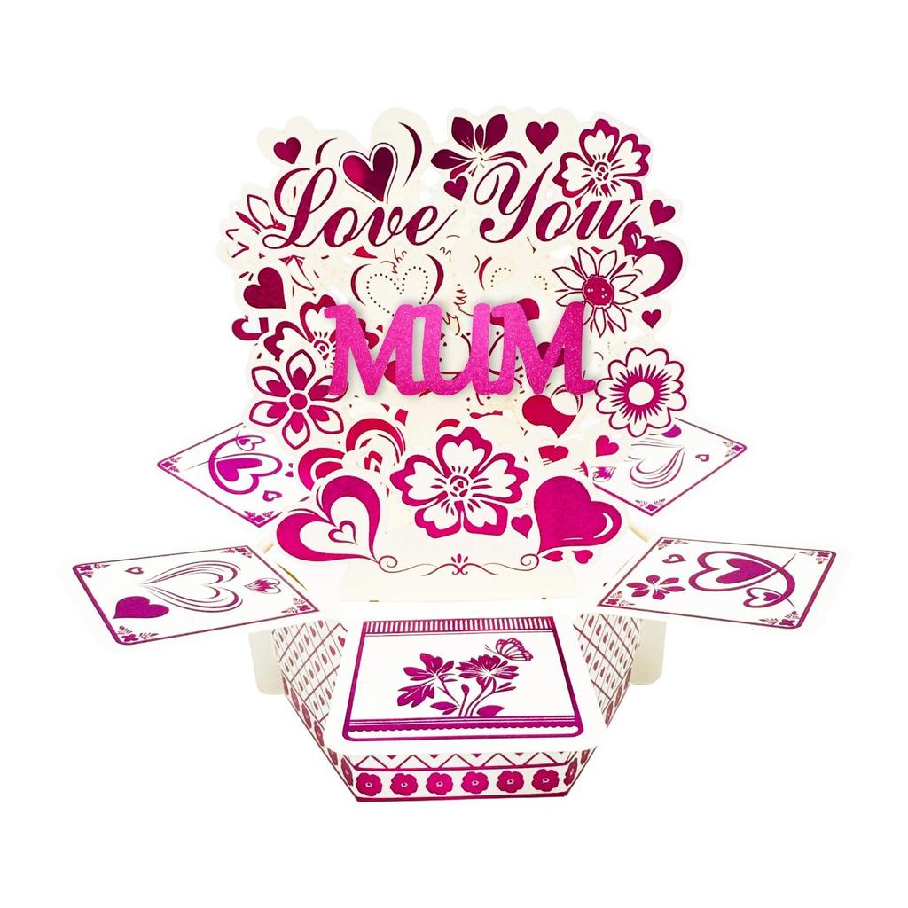 Customizable Flower Heart Popup Card Unique Greeting Cards for Wedding Valentine’s Day Christmas New Year Thank Festival