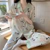 Pajamas Women'S Summer Ice Silk Short Sleeve Suit Red Panda Trousers Two-Piece Set Outside Loungewear