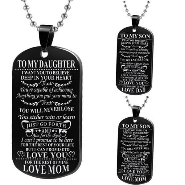 Buy Dog Tags To My Son Daughter Pendant 