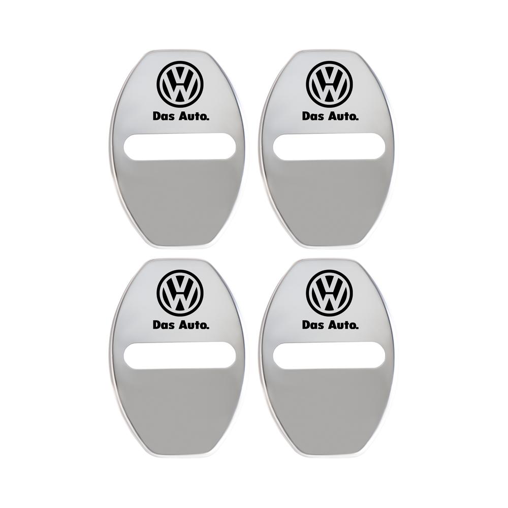 Metal Car Door Lock cover Protective Buckle Cover Sticker For Volkswagen Golf Caddy Passat GTI Lavida Sagitar Scirocco Tiguan