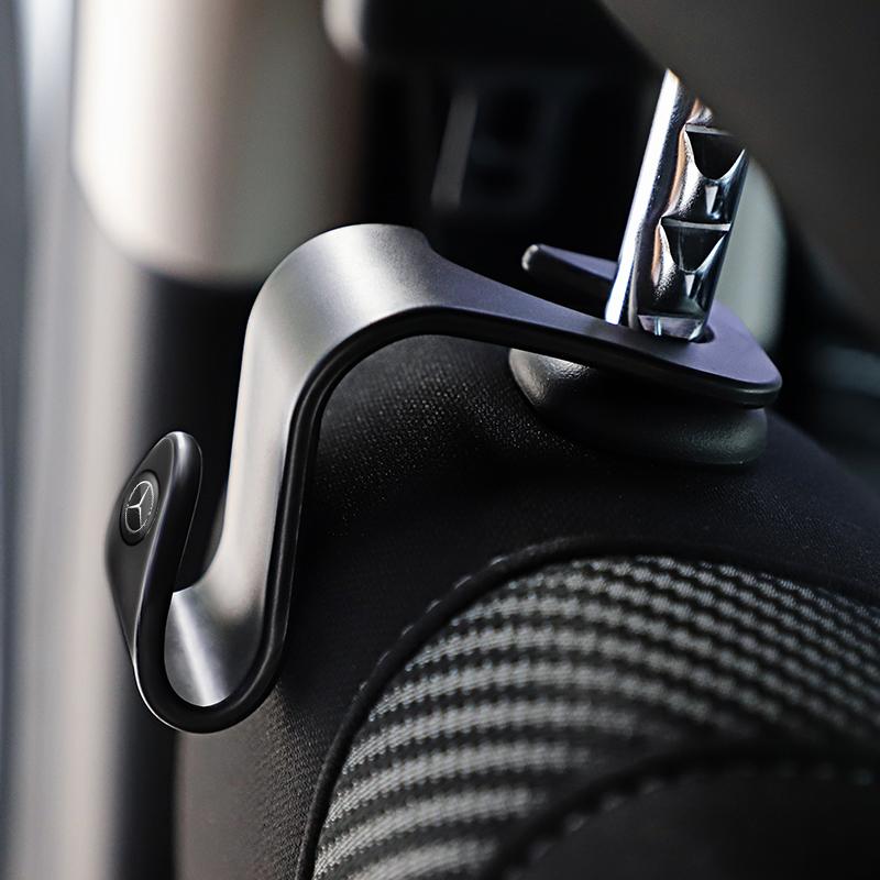 ZQE1 2Pcs Car Interior Portable Seat Back Hooks For Mercedes Benz AMG Smart W205 C300 W203 W206 W108 W124 W126 W140 W168 W169 W176 W1