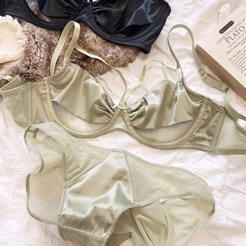Sexy Wireless Bra Set Push Up Support Thin Breathable Lingerie Women