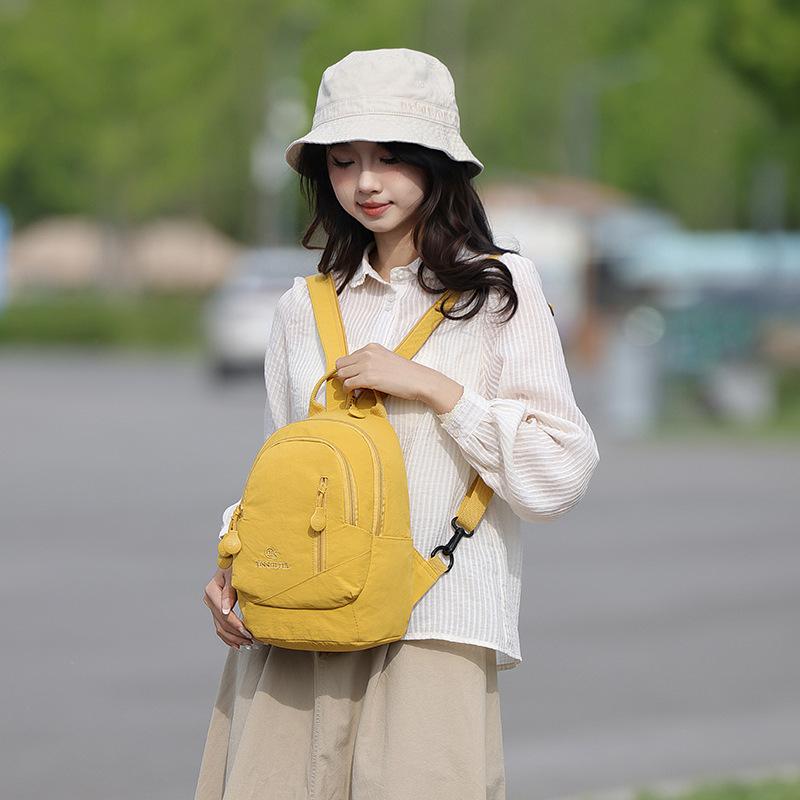 Fashionable Three-proof Fabric Light Backpack Simple and Versatile Nylon Casual Bag Women's Small Backpack