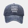 Washed old retro letter heat transfer soft top baseball cap men's personality trendy cap women's casual hat