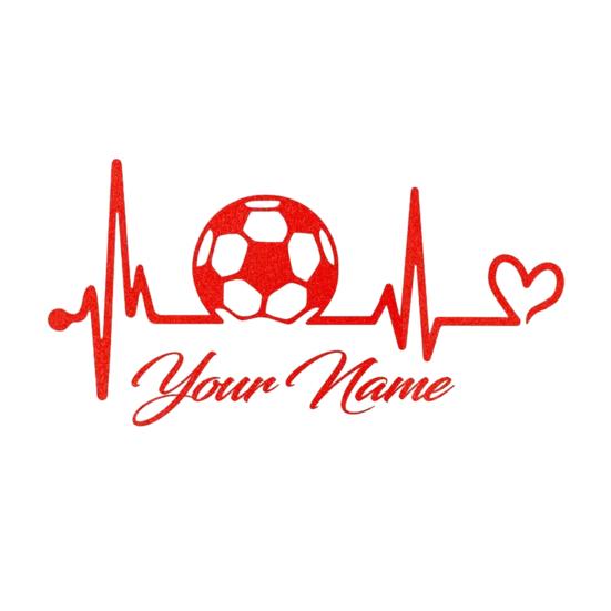 Heartbeat Soccer Ball Car Sticker for Vehicle Sporty Vinyl Decal for Motorcycle Waterproof Scratch Cover for Bumper