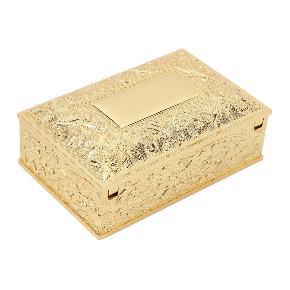 Zinc Alloy Trinket Storage Box Gold Treasure Chest Case Jewelry Boxes Keepsake Box  For Ladies