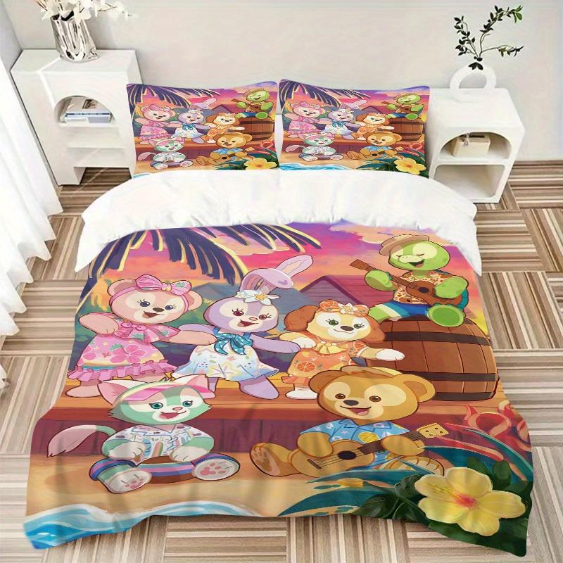 3pcs Duffy And Friends Printed Bedding Set,(Includes 1 Duvet Cover And 2 Pillowcases, Quilt Not Included) yy250814103