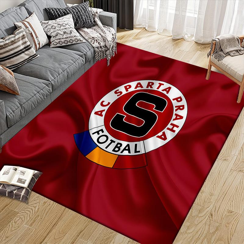 Tappeto Quadrato con Fantasia a Quadri AC Sparta Prague, Tappeto da Area, Tappeto per Soggiorno Camera da Letto Divano Sala Giochi Decorazione, Tappetino Antiscivolo