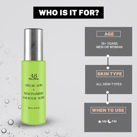 HOUSE OF BEAUTY Serum na prosaki z kwasem azelainowym, niacynamidem, kwasem salicylowym na zaskórniki zamknięte, grudki i prosaki, twarz, zdrowa skóra (15ml, Opakowanie 1 szt.)