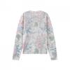 Autumn Women's Long Sleeve Floral Print Knitted V-Neck Cardigan Lightweight Casual Sweater Anti-Darkness Feature