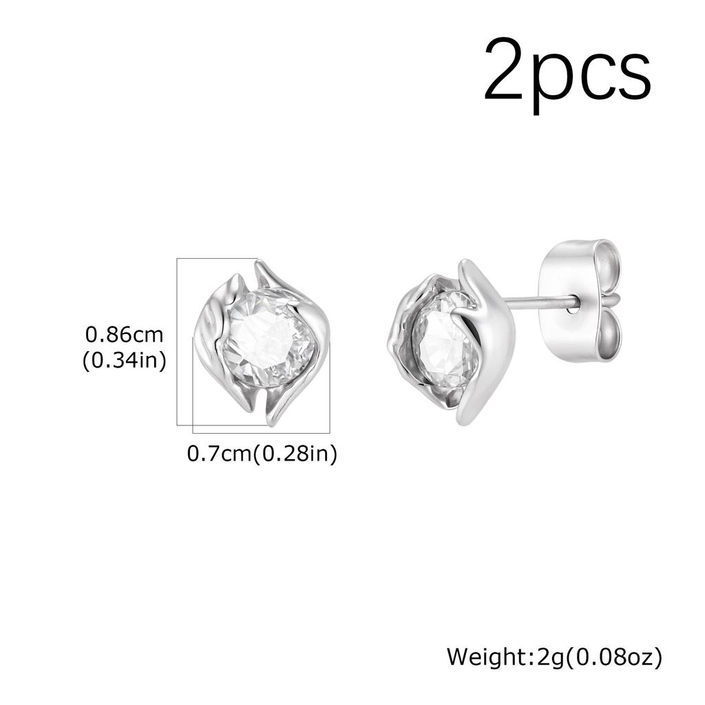 Geometric Small Stud Earrings for Men, Hypoallergenic Metal Zircon Earrings, Hip-hop Rock Piercing Jewelry Gifts