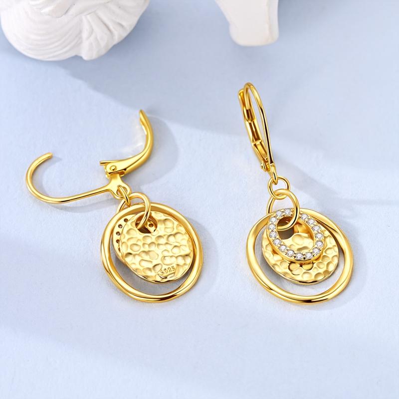 New 925 Silver Earrings Golden Beans Leaf Feather Luminous Elf Hoop Earring For Women Making Jewelry Gift