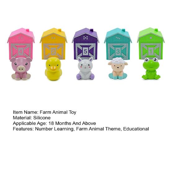 5/10Pcs Farm Animal Toy Number Learning Counting Matching Sorting Fine Motor Game