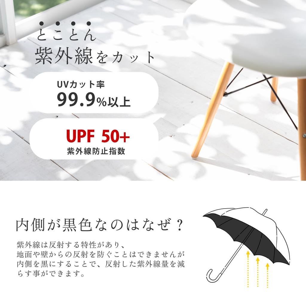 Folding Long Suitable for Sun and UV Light Beige x Parasol, Umbrella, 2-Way, Rain, Protection, 99.9% Blocking, Durable, Lightweight, Women's (Heather