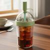 With Straw Stopper Sucking Drinking Cup Transparent Water Cup Household Juice Jelly Cup  School