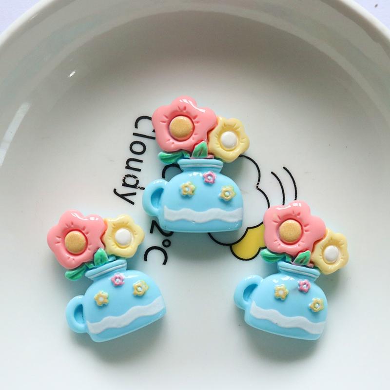 10Pcs New Cute Fruit Trees, Mushrooms, Flowers Series Resin Flatback Ornament Jewelry Making Manicure Hairwear Accessorie