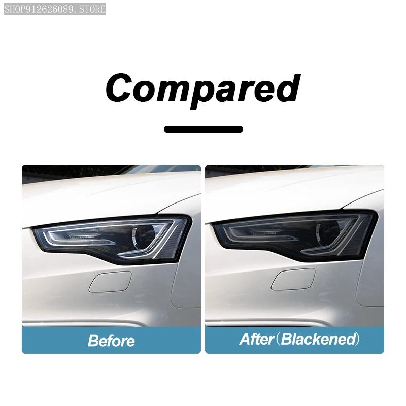 2 Pcs Car Headlight Protective Film Smoked Black Tint Wrap Vinyl Transparent TPU Sticker For A A5 S5 RS5 8T 8F 8W6 2011-On