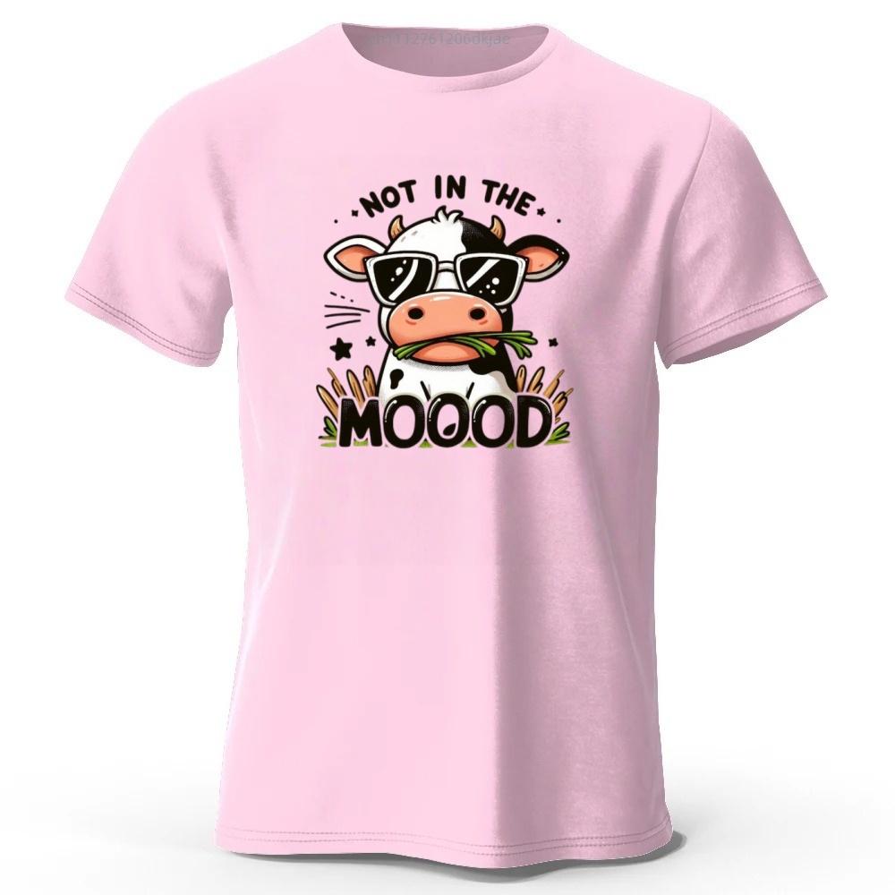

Summer Funny Fun Cool Pulling Cow Cotton Short Sleeves Men Loose Large Soft T-shirt Tops XXXL рожевий