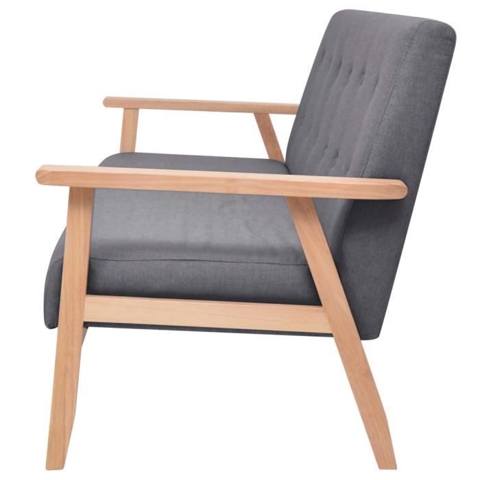 Canapé 3 places - vidaXL - Gris foncé - Tissu polyester - Design contemporain - Confort moelleux