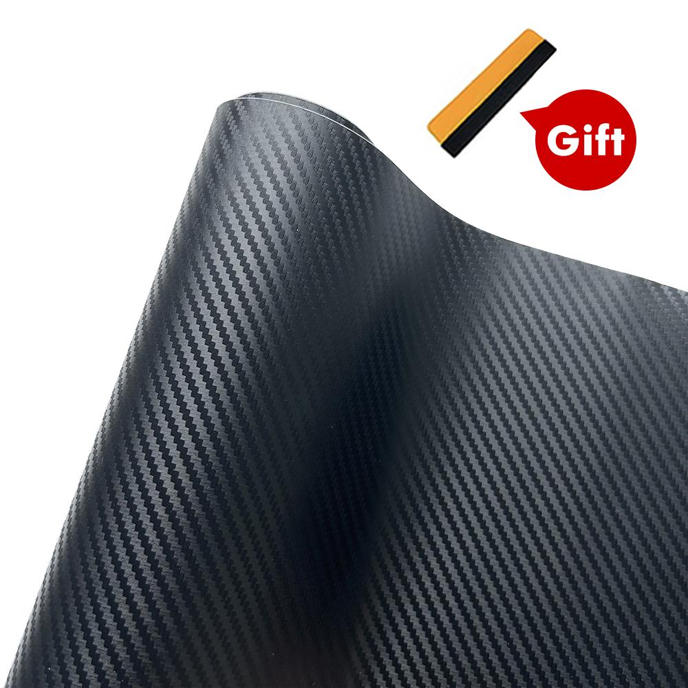 9D Carbon Fiber Car Sticker Self Adhesive Glossy Black Vinyl Wrap Film Anti-Scratch Auto Decoration Sticker for Cars Accessories