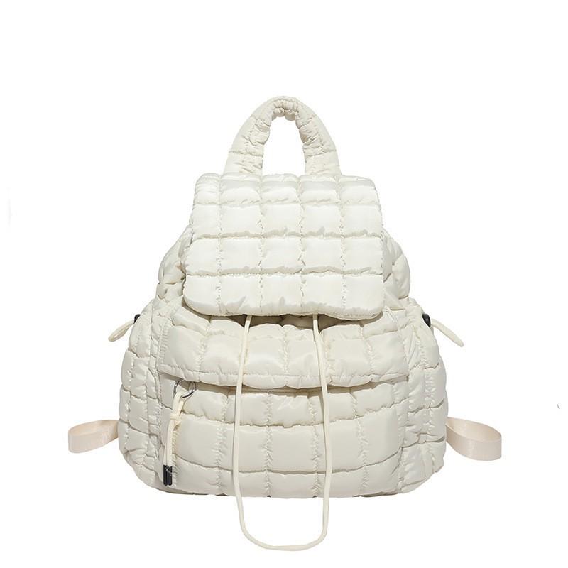 Niche Fashionable Puff Bag Texture Commuting Women's Backpack Net Red Cotton Suit Drawstring Bucket