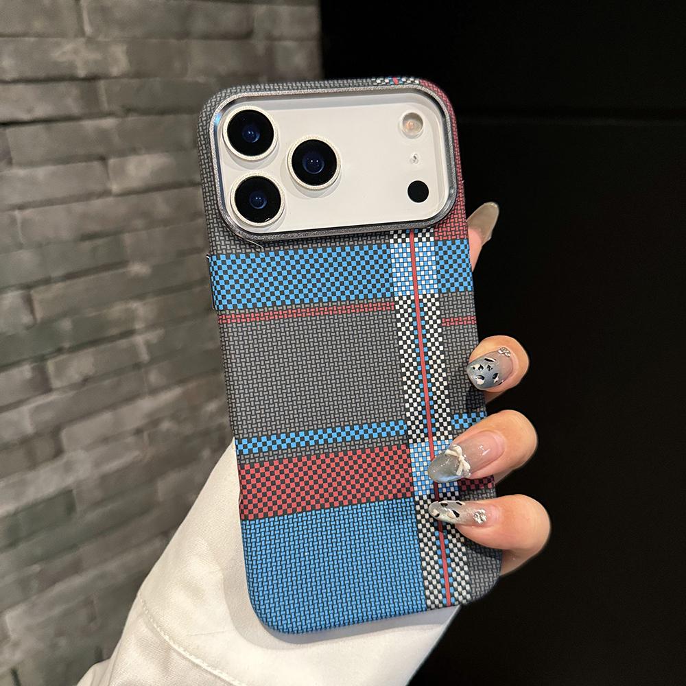 Luxury Premium Carbon Fiber Case For iPhone 17 Air 16 15 14 Pro Max Plus For Magnetic Patterned Alloy Lens Frame Protect Cover