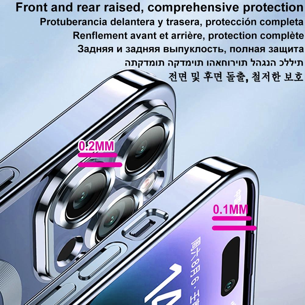 Coque Transparente Magnétique Plaqué Électroplating Pour Samsung Galaxy S26 Edge S25 S24 FE S23 Ultra S22 S21 Plus Film pour Objectif Pour Magsafe Housse Souple