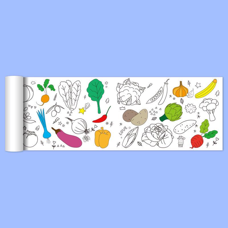 Children’s Graffiti Color Scroll: Large Drawing Paper & Storybook Canvas for Kindergarten