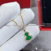 V Gold 18K Rose Gold Double Gourd Necklace with Natural Carnelian, White Mother-of-Pearl, and Diamond Inlay.