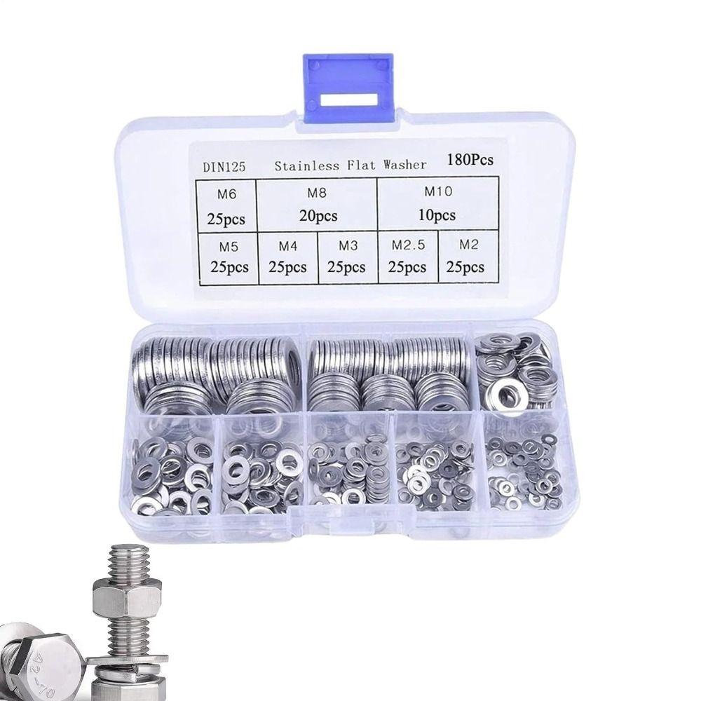 180pcs Solid Construction Flat Washer Assortment Sump Plug Washer  Outdoor Construction