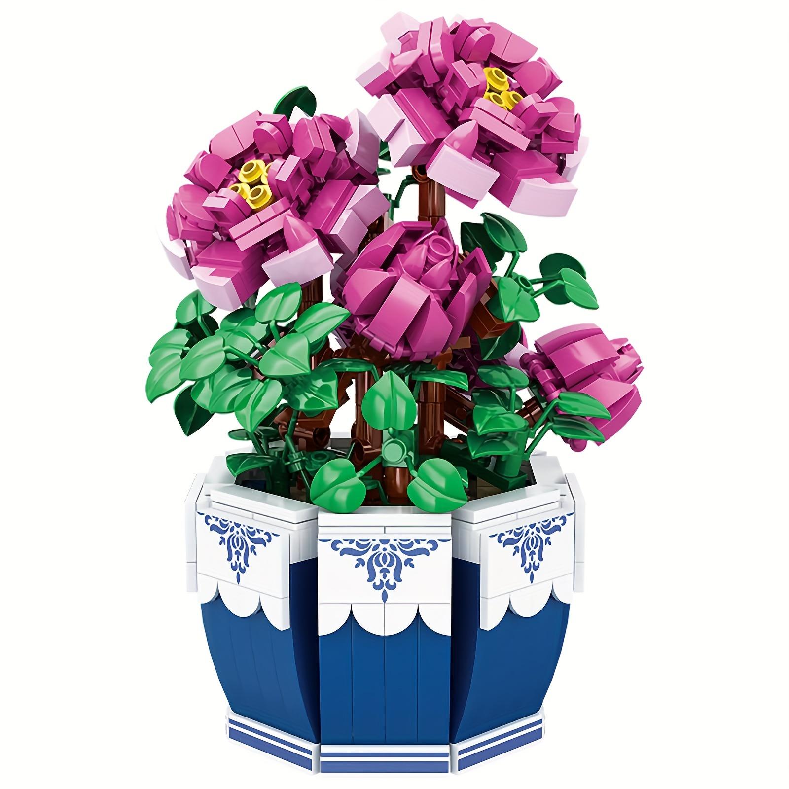 

Exquisite Peony Flower Bouquet Building Blocks Kit DIY Home Decoration Gift for Valentine s Day Mother s Day Adult Paper Instructions