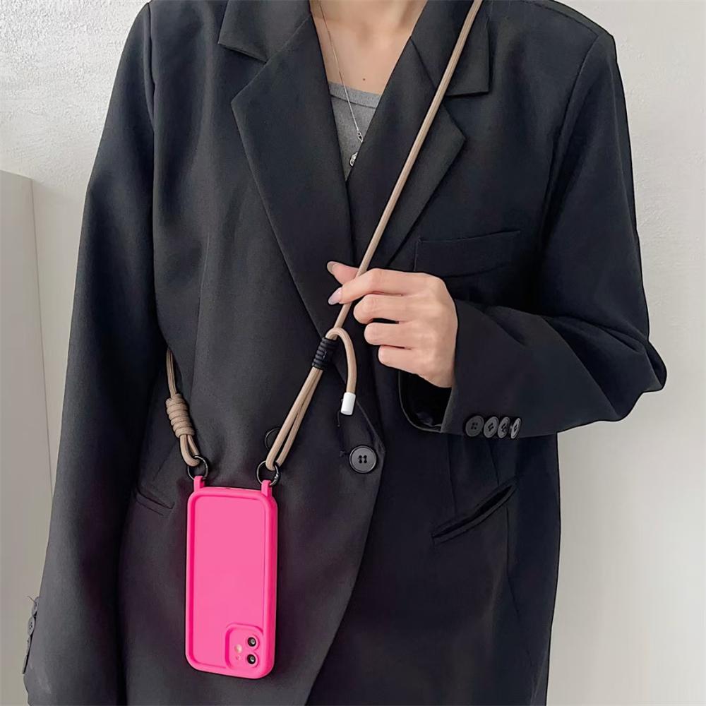 Adjustable Coloful Crossbody Lanyard Shoulder Straps Keychain Key Ring Braided Rope Gifts For Women Men Mobile Phone Accessorie