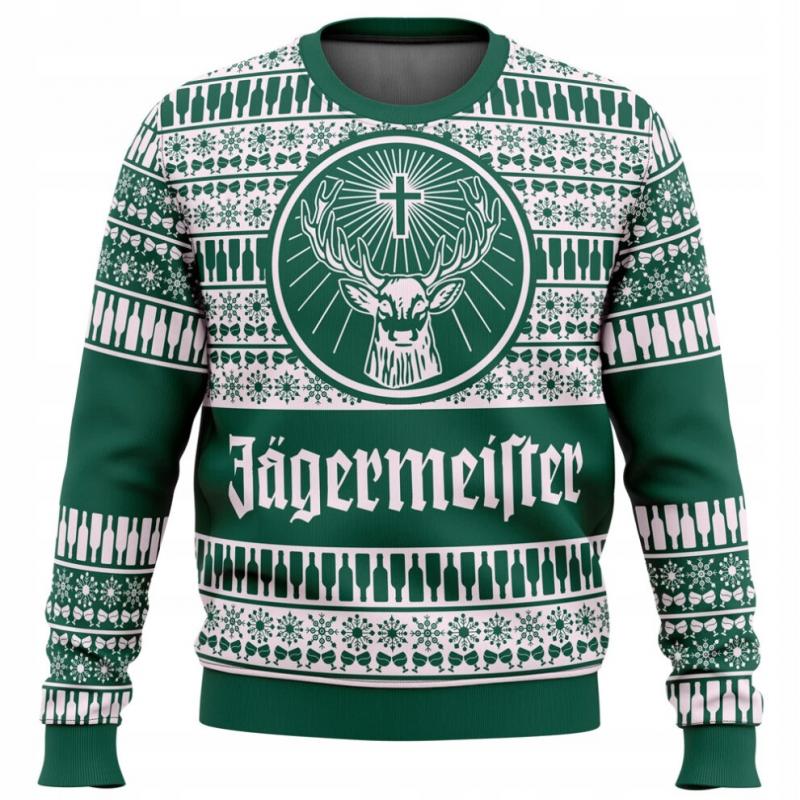 XINE Bebetter Jagermeister Lelijke Kersttrui Pullover Heren 3d Sweatshirt Tops Herfst- en Winterkleding A-xdd XL