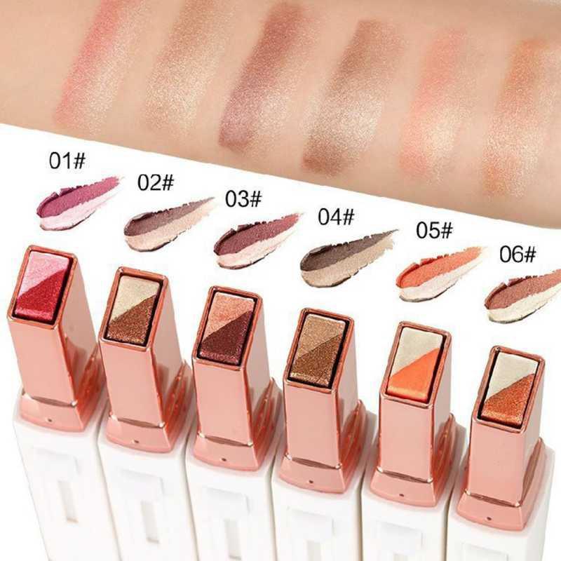 Double Color Glitter Eye Shadow Stick Matte Eyeshadow Makeup Waterproof Bicolor Shimmer Cosmetics Beauty Makeup Tool