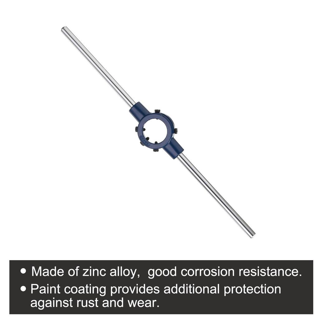 Uxcell Round Die Stock Handle Wrench 55mm Adjustable Threading Die Wrench Handle Holder for Bolt Thread Repair Bar Type Metric Outer Diameter (2.17")