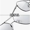 Color Shift Sunglasses Men Classic Metal Material Frame Sun Glasses UV400 Protection Male Classic Double Bridge Square Driving Googles