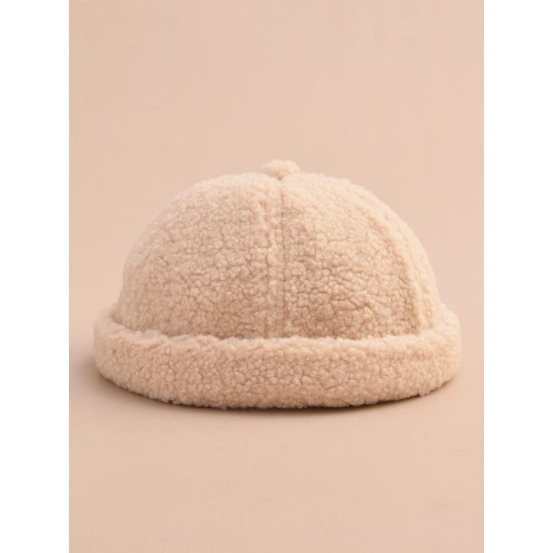 Hat Men's Winter Vintage Lamb Plush Hip Hop Landlord Hat Korean Versatile Gua Skin Hat Simple and Fashionable Beret Hat Women's Fashion